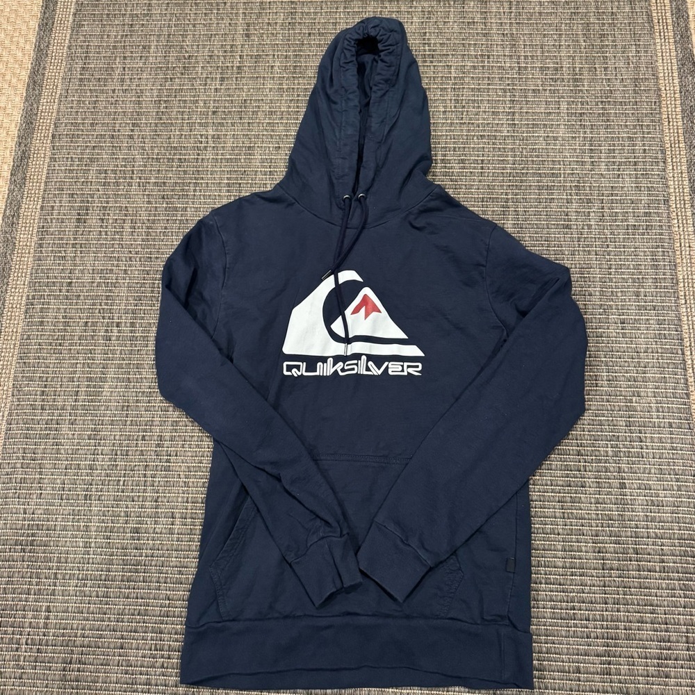 Quiksilver Men's Navy Hoodie with Logo
